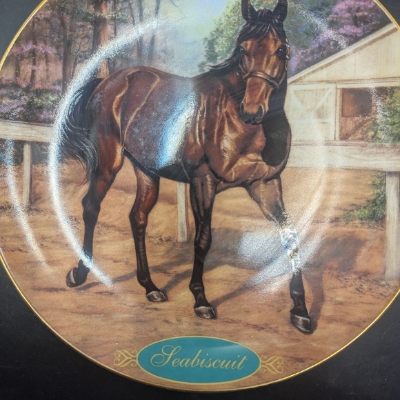 Danbury Mint - Champion Thoroughbreds - Seabiscuit - Collectible Horse Plate - Picture 2 of 5